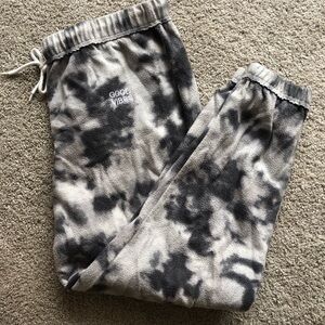 Good Vibes Tie-Dye Sweatpants - Black and Gray